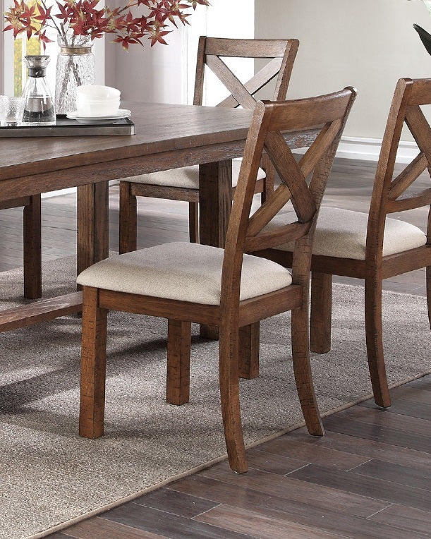 Set Of 2 Side Chairs Natural Brown Finish Solid Wood Contemporary Style Kitchen Dining Room Furniture Unique X Design Chairs Natural Brown Dining Room Contemporary,Transitional Dining Chairs Pine Cross Back Solid Wood