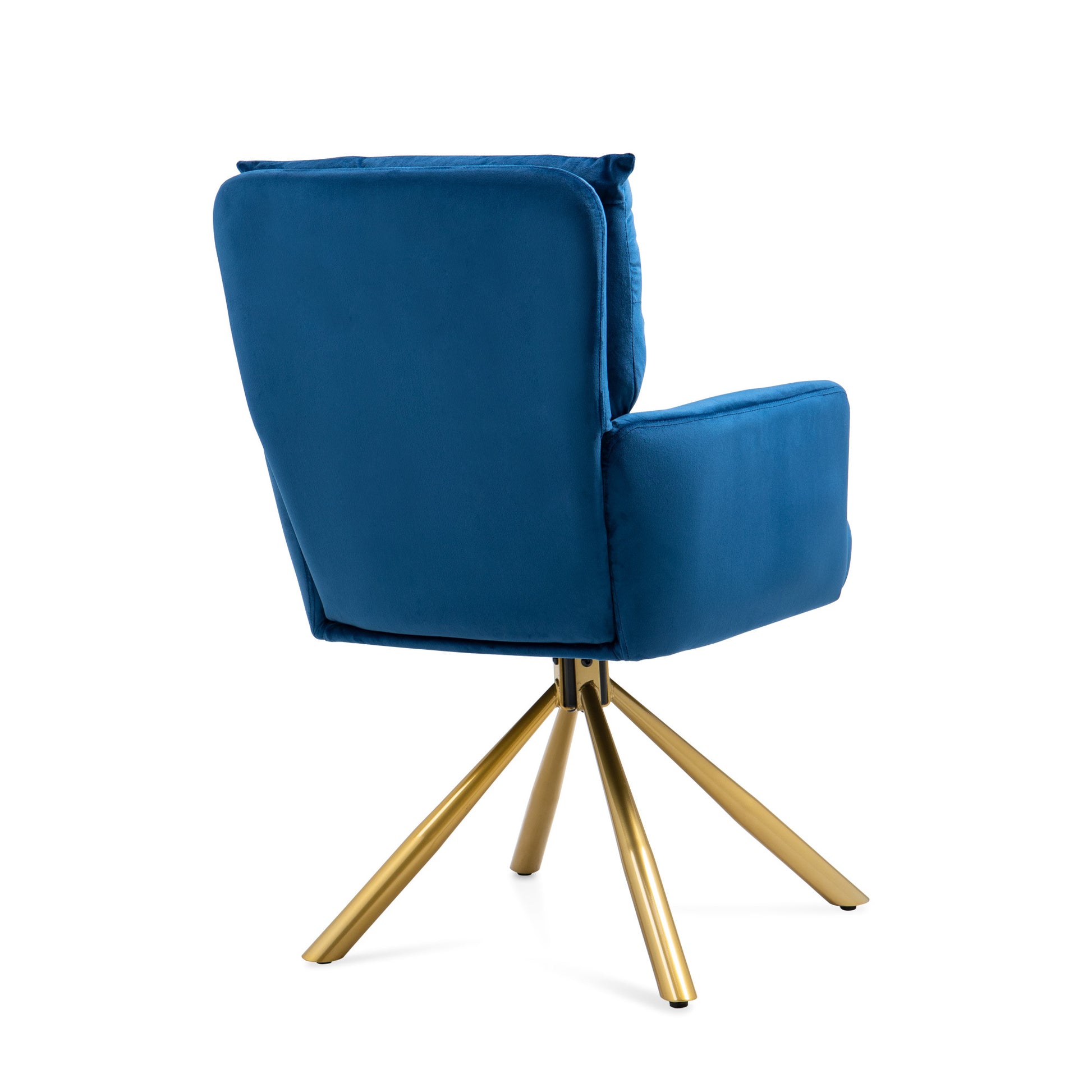 Dark Blue Velvet Contemporary High Back Upholstered Swivel Accent Chair Dark Blue Office Modern Foam Velvet