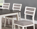 Beautiful Unique Set Of 2 Side Chairs White And Grey Kitchen Dining Room Furniture Ladder Back Design Chairs Cushion Upholstered White Gray White Dining Room Contemporary,Modern Dining Chairs Pine Solid Back Solid Wood