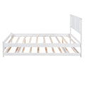 Full Size Platform Bed With Adjustable Trundle,White Old Sku:Sm000248Aak White Pine