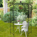 Metal Garden Arch Iron Garden Arbors Gazebo Dia81.3'' X 114.2'' High Birdcage Shape Pergola Pavilion For Wedding Ceremonyoutdoor Black Black Iron