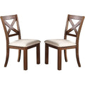 Set Of 2 Side Chairs Natural Brown Finish Solid Wood Contemporary Style Kitchen Dining Room Furniture Unique X Design Chairs Natural Brown Dining Room Contemporary,Transitional Dining Chairs Pine Cross Back Solid Wood