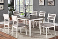 Beautiful Unique Set Of 2 Side Chairs White And Grey Kitchen Dining Room Furniture Ladder Back Design Chairs Cushion Upholstered White Gray White Dining Room Contemporary,Modern Dining Chairs Pine Solid Back Solid Wood