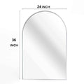 Silver 24*36In Metal Arch Mirror Silver Classic,Mission Mdf Glass Aluminium