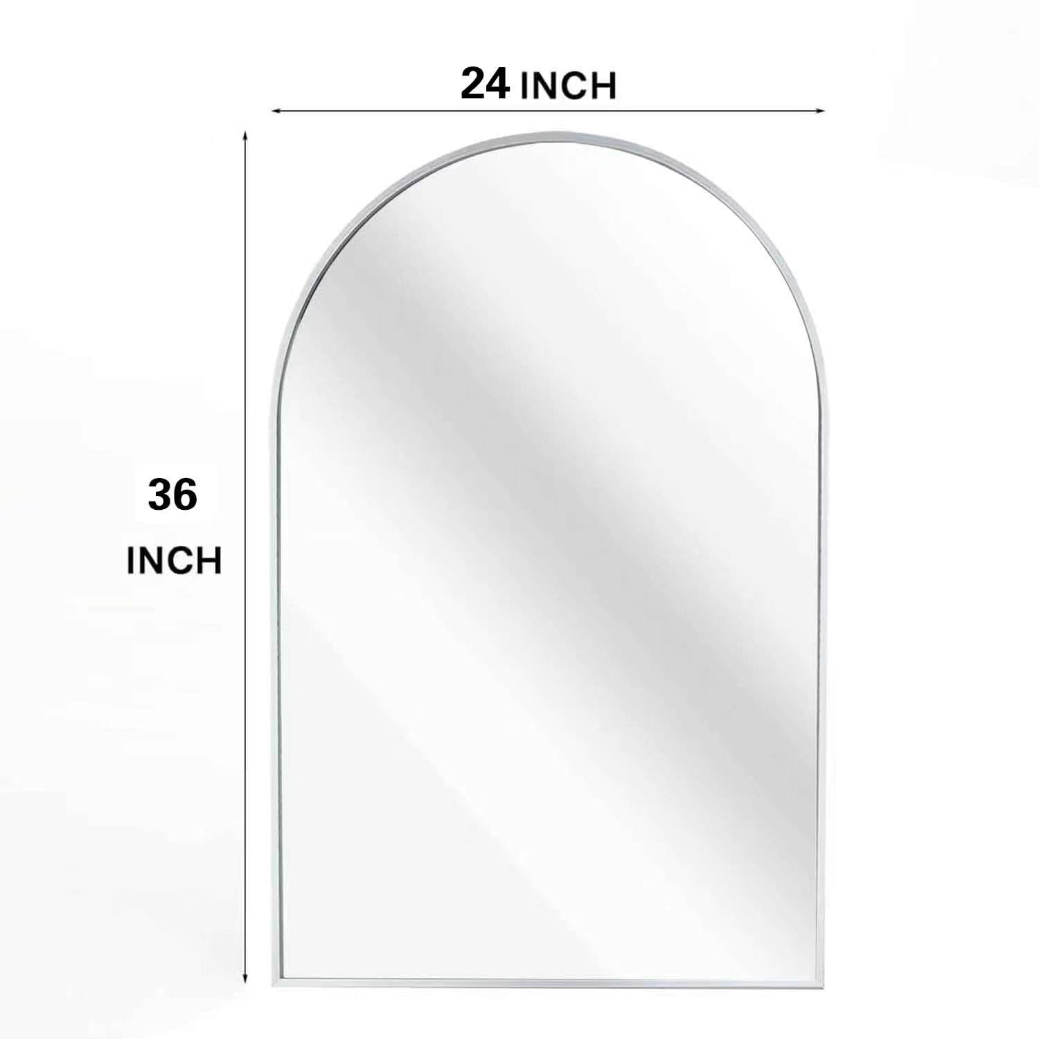 Silver 24*36In Metal Arch Mirror Silver Classic,Mission Mdf Glass Aluminium