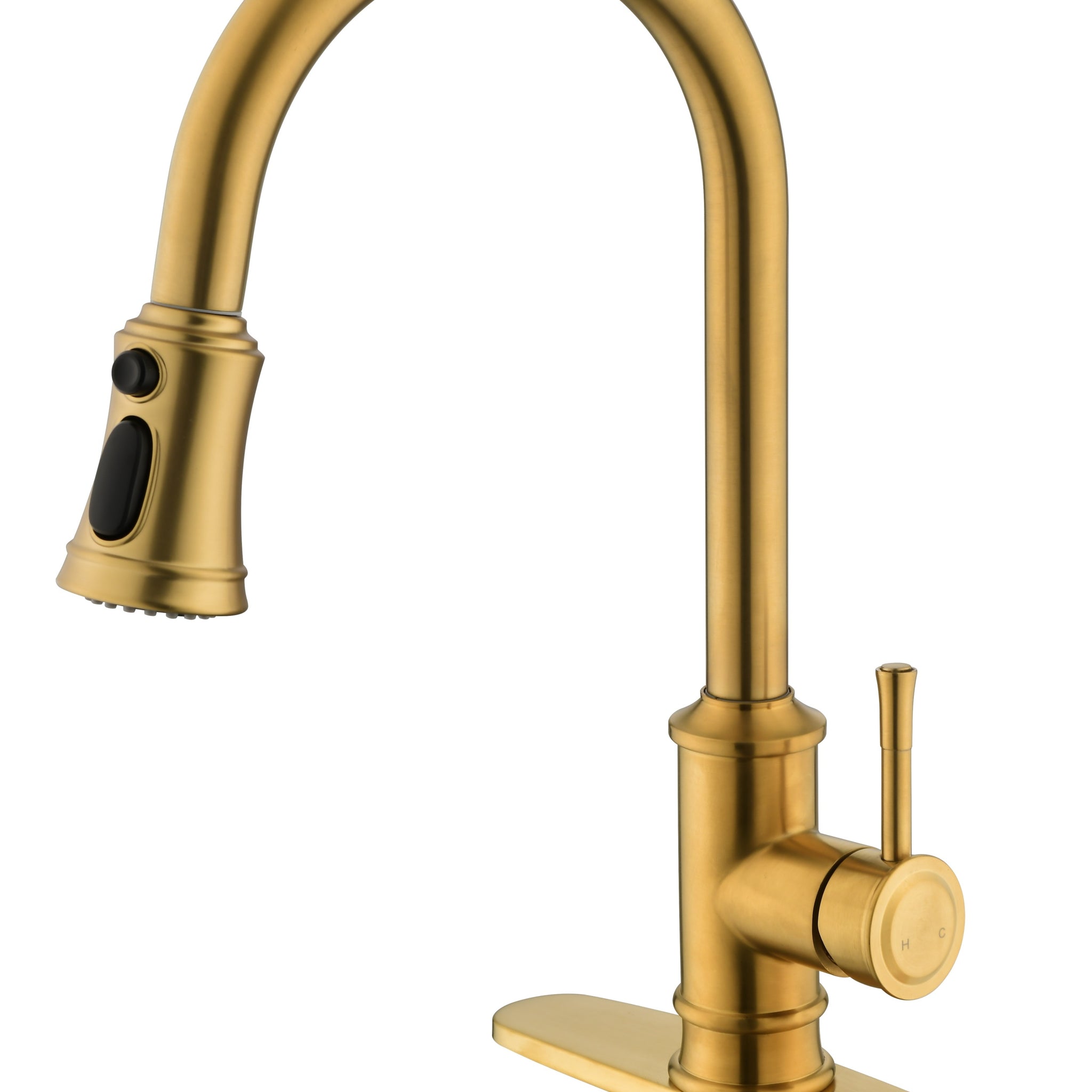 Single Handle High Arc Brushed Nickel Pull Out Kitchen Faucet,Single Level Stainless Steel Kitchen Sink Faucets With Pull Down Sprayer Gold Stainless Steel