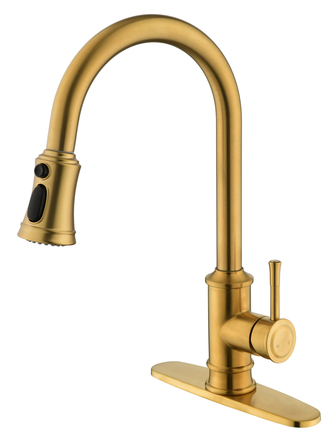 Single Handle High Arc Brushed Nickel Pull Out Kitchen Faucet,Single Level Stainless Steel Kitchen Sink Faucets With Pull Down Sprayer Gold Stainless Steel