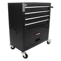 4 Drawers Tool Cabinet With Tool Sets Black Red Steel