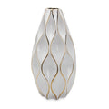 Elegant White Ceramic Vase With Gold Accents Timeless Home Decor White Ceramic