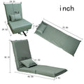 Foldable Portable Chair For Outdoor Travel, Picnic, Bbq,Camping Folding Adults With Carry Bag,Portable Chair For Outdoor Travel, Fourteen Position Adjustable Recliner Light Green Cotton Metal