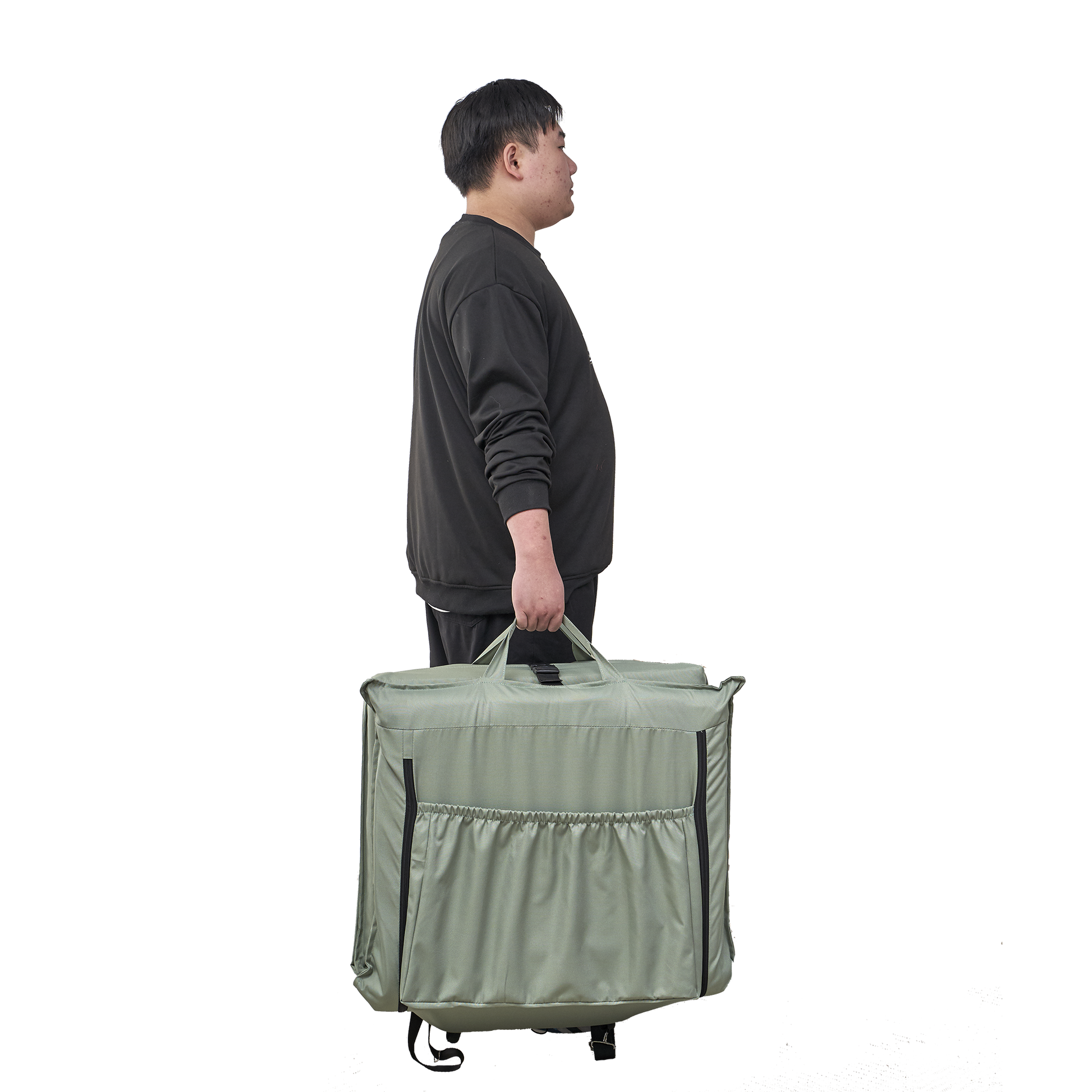 Foldable Portable Chair For Outdoor Travel, Picnic, Bbq,Camping Folding Adults With Carry Bag,Portable Chair For Outdoor Travel, Fourteen Position Adjustable Recliner Light Green Cotton Metal