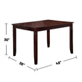 5 Piece Dark Brown Dining Room Set Dark Brown Seats 4 Dining Room Fixed Table 4 Leg Rectangular Dining Table With Chair Rubber Wood