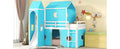 Twin Size Loft Bed With Slide Blue Tent And Tower Blue Twin Blue Solid Wood