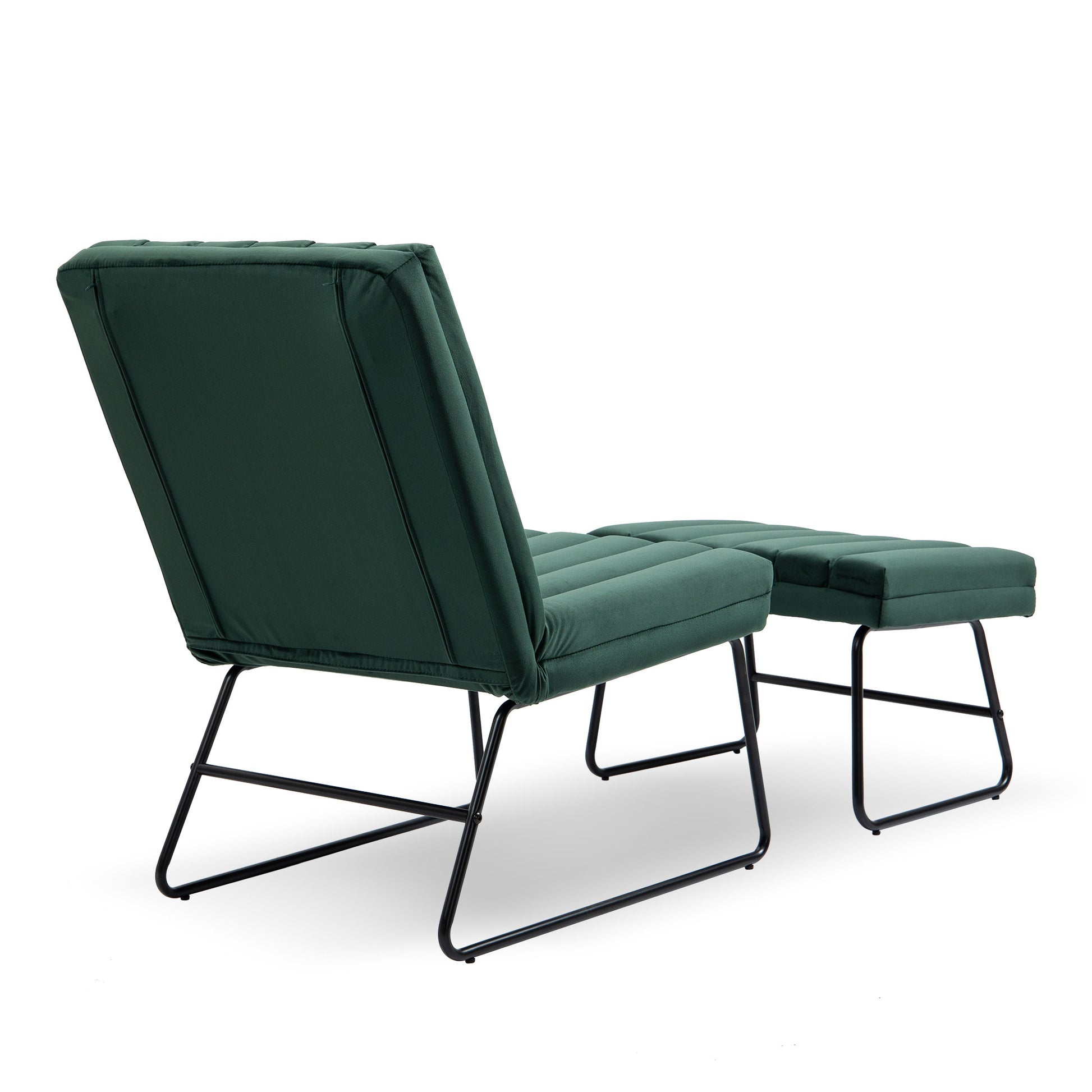 Green Modern Lazy Lounge Chair, Contemporary Single Leisure Upholstered Sofa Chair Set Green Primary Living Space Modern Foam Velvet