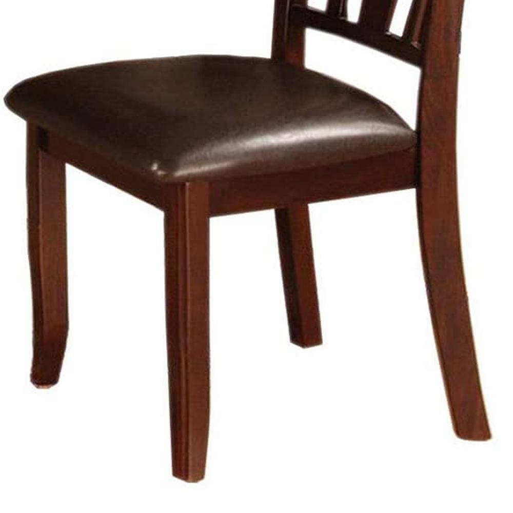 Set Of 2 Side Chairs Dark Espresso Finish Solid Wood Kitchen Dining Room Furniture Paddedseat Unique Back Espresso Espresso Dining Room Modern,Transitional Side Chair Rubberwood Slat Back Solid Wood