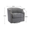 Coolmore Swivel Chair Living Room Chair Dark Gray Metal