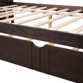 Full Size Daybed Wood Bed With Twin Size Trundle,Espresso Espresso Solid Wood