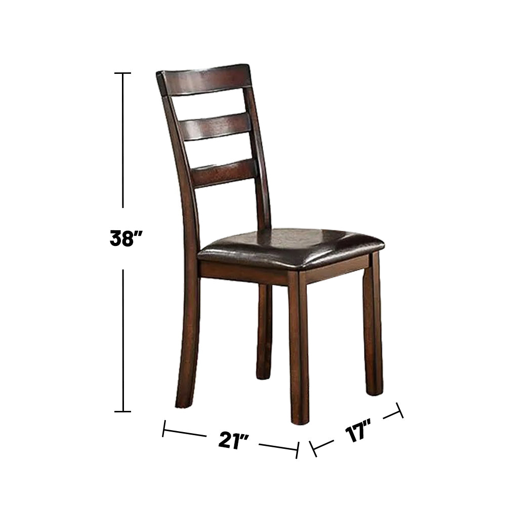 Modern 6 Piece Dining Set, Brown Brown Ladder Back Dining Room Classic 4 Leg Rectangular Mdf