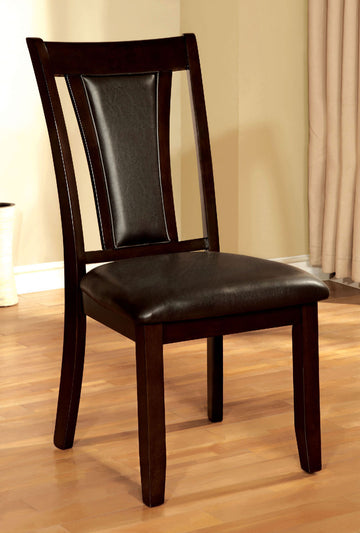 Contemporary Set Of 2 Side Chairs Dark Cherry And Espresso Solid Wood Chair Paddedupholstered Seat Kitchen Dining Room Furniture Espresso Brown Dining Room Modern,Transitional Side Chair Rubberwood Solid Wood