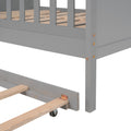 Full Size House Bed Wood Bed With Twin Size Trundle Gray Gray Solid Wood