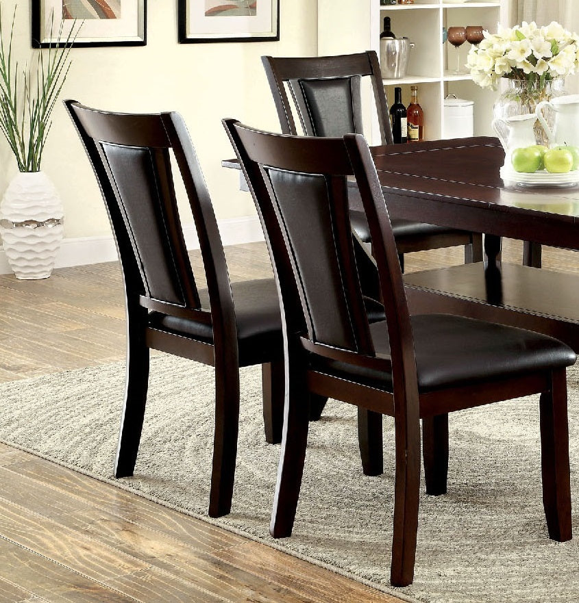 Contemporary Set Of 2 Side Chairs Dark Cherry And Espresso Solid Wood Chair Paddedupholstered Seat Kitchen Dining Room Furniture Espresso Brown Dining Room Modern,Transitional Side Chair Rubberwood Solid Wood