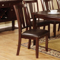 Set Of 2 Side Chairs Dark Espresso Finish Solid Wood Kitchen Dining Room Furniture Paddedseat Unique Back Espresso Espresso Dining Room Modern,Transitional Side Chair Rubberwood Slat Back Solid Wood