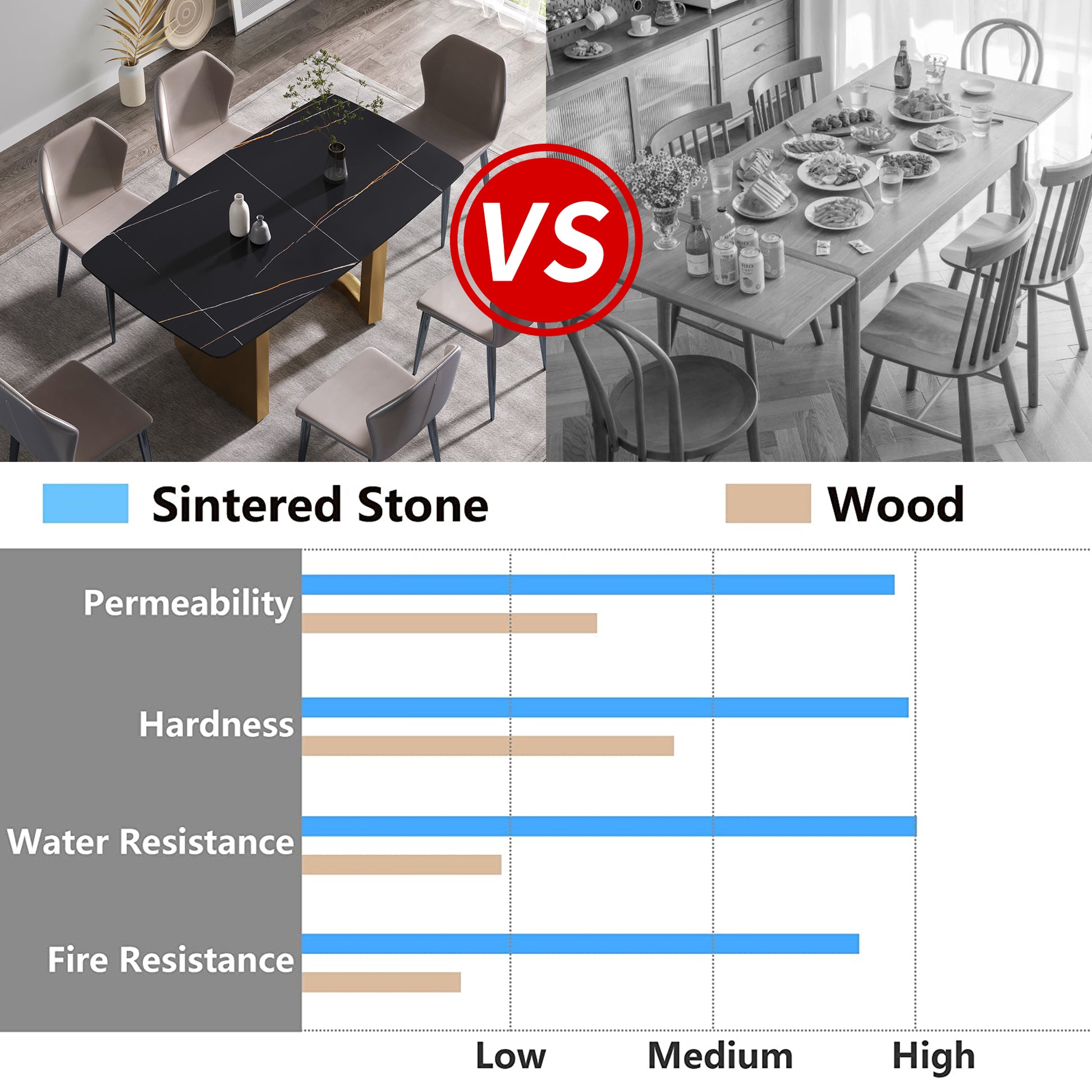 63"Modern Artificial Stone Black Curved Golden Metal Leg Dining Table 6 People Black Metal Sintered Stone