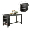 Rectangle Wooden Counter Height Dining Table With Storage In Black Black Rectangular Mdf Acacia