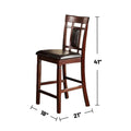 5 Piece Counter Height Dining Set In Dark Brown Dark Brown Seats 4 Fixed Table 4 Leg Square Dining Table With Chair Particle Board
