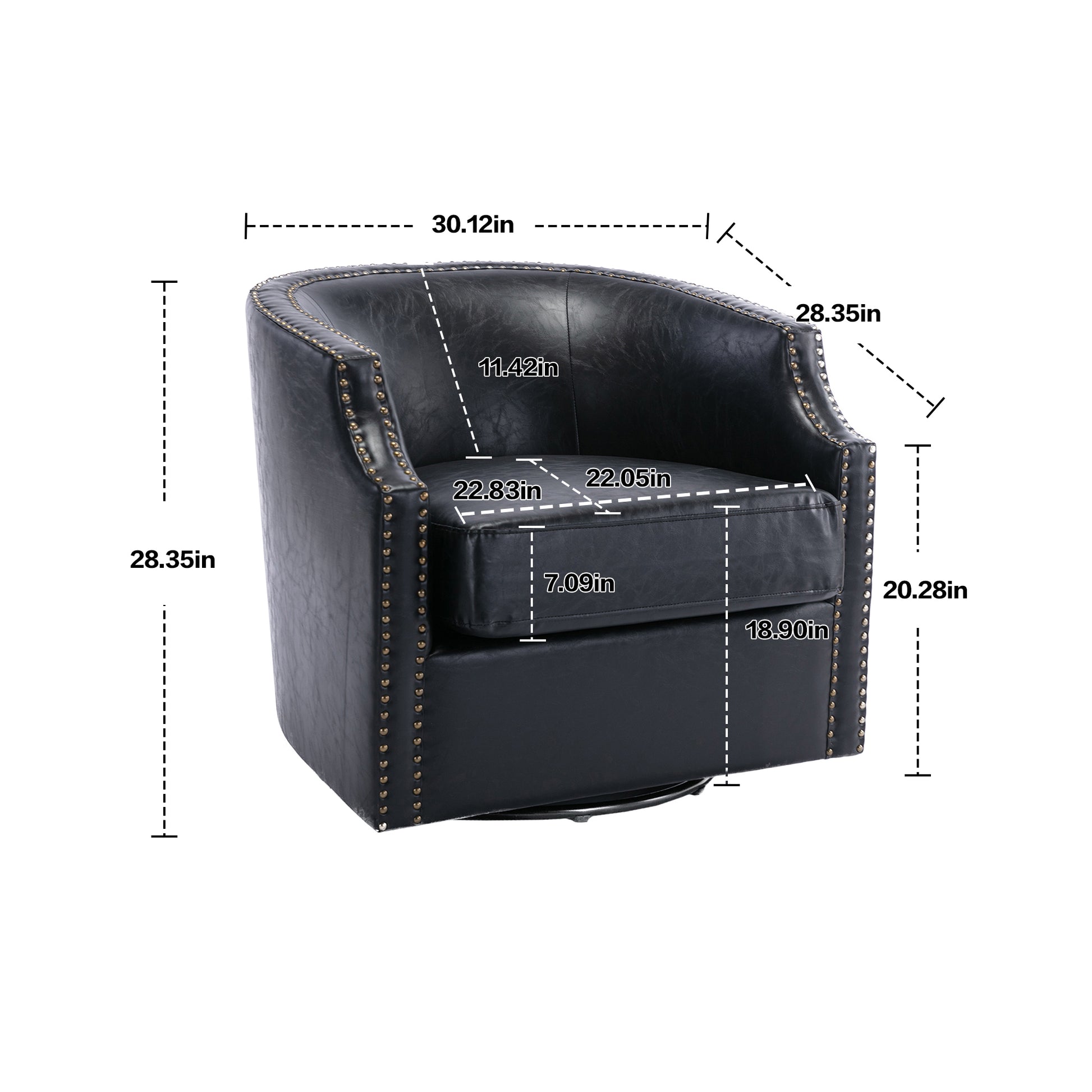 Coolmore Swivel Chair Living Room Chair Black Metal