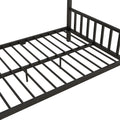 Full Size Metal House Platform Bed With Two Drawers,Headboard And Footboard,Roof Design,Black Black Metal