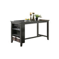 Rectangle Wooden Counter Height Dining Table With Storage In Black Black Rectangular Mdf Acacia