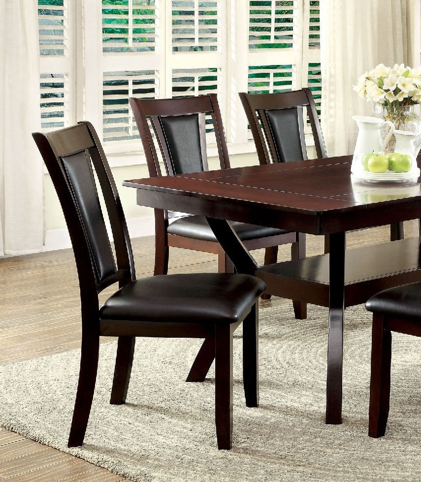 Contemporary Set Of 2 Side Chairs Dark Cherry And Espresso Solid Wood Chair Paddedupholstered Seat Kitchen Dining Room Furniture Espresso Brown Dining Room Modern,Transitional Side Chair Rubberwood Solid Wood