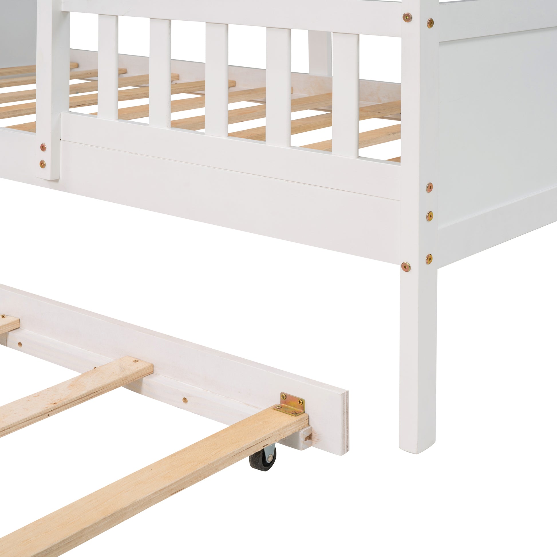 Twin Size House Bed Wood Bed With Twin Size Trundle White White Solid Wood