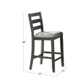 5 Piece Counter Height Dining Set In Grey Grey Ladder Back Seats 4 Dining Room 4 Leg Square Mdf