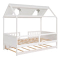 Twin Size House Bed Wood Bed With Twin Size Trundle White White Solid Wood