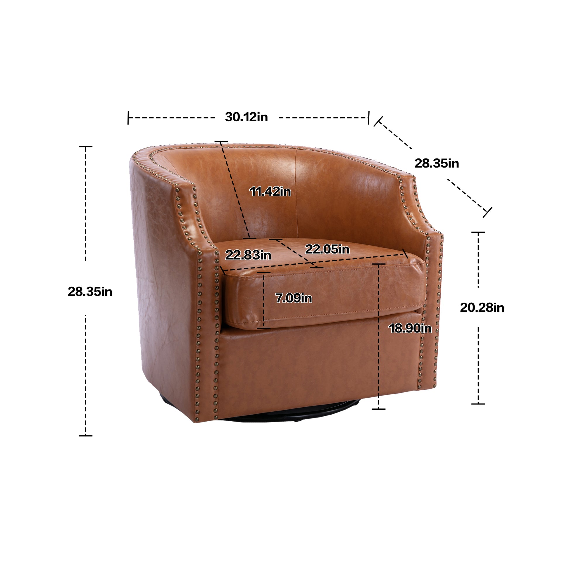 Coolmore Swivel Chair Living Room Chair Light Brown Metal