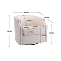 Coolmore Swivel Chair Living Room Chair Beige Metal