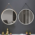 Bathroom Led Mirror 32 Inch Round Bathroom Mirror With Lights Smart 3 Lights Dimmable Illuminated Bathroom Mirror Wall Mounted Large Led Mirror Anti Fog Lighted Vanity Mirror Gold Modern Aluminium