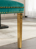 Nikki Collection Modern, High End Tufted Solid Wood Contemporary Velvet Upholstered Dining Chair With Golden Stainless Steel Plating Legs,Nailhead Trim,Set Of 2 Black And Gold, Sw1601Gn Green Foam Velvet