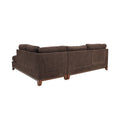 Chenille Reversible Sectional Sofa With Ottoamn In Dark Coffee Coffee Cushion Back L Shaped Pillow Top Arms Chenille