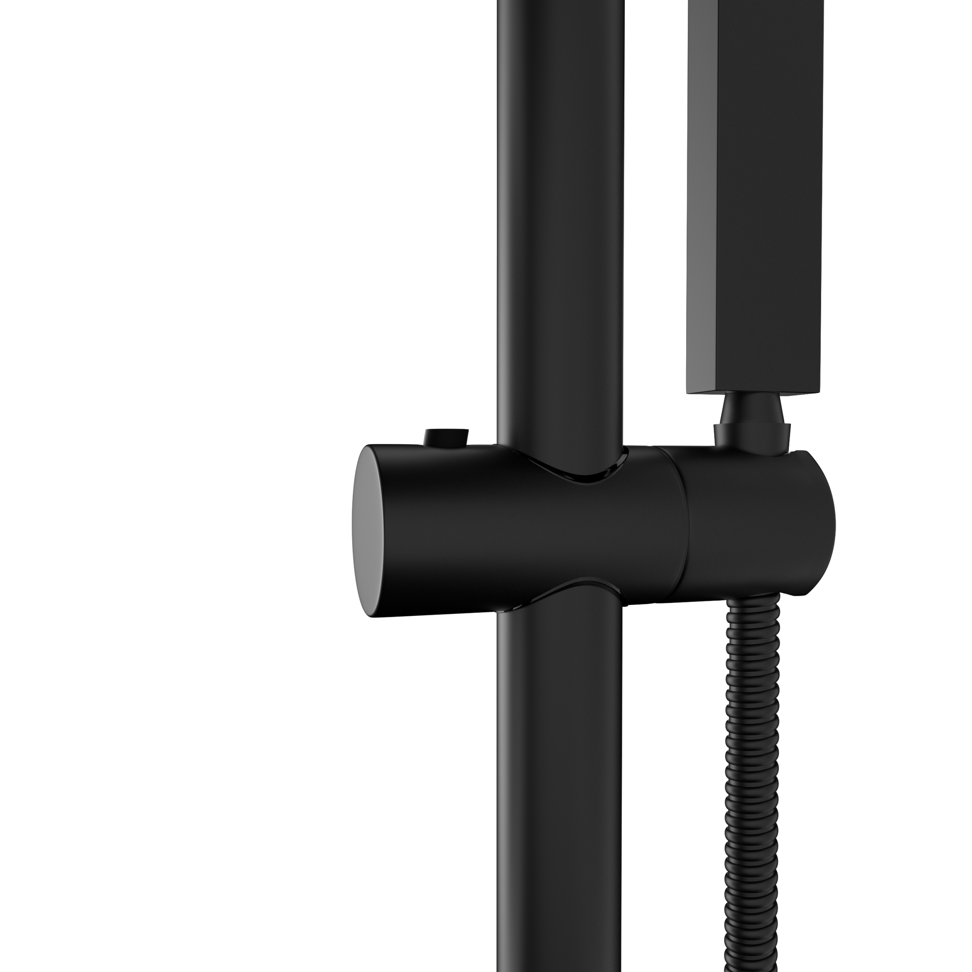 Shower System With Adjustable Slide Bar,12 Inch Wall Mounted Square Shower System With Rough In Valve,Matte Black Matte Black Stainless Steel