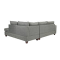 Fabric Reversible Sectional Sofa With Ottoamn In Steel Gray Gray Cushion Back L Shaped Fabric