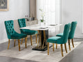 Nikki Collection Modern, High End Tufted Solid Wood Contemporary Velvet Upholstered Dining Chair With Golden Stainless Steel Plating Legs,Nailhead Trim,Set Of 2 Black And Gold, Sw1601Gn Green Foam Velvet