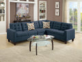 4 Piece Polyfiber Modular Sectional Sofa In Navy Navy Cushion Back L Shaped Square Arms Polyester