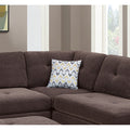 Chenille Reversible Sectional Sofa With Ottoamn In Dark Coffee Coffee Cushion Back L Shaped Pillow Top Arms Chenille