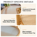 Modern Simple Circular Double Layer Solid Wood Tea Table Rattan Woven Chinese Side Table Small Round Table Suitable For Living Room, Dining Room And Bedroom Natural Wood Solid Wood