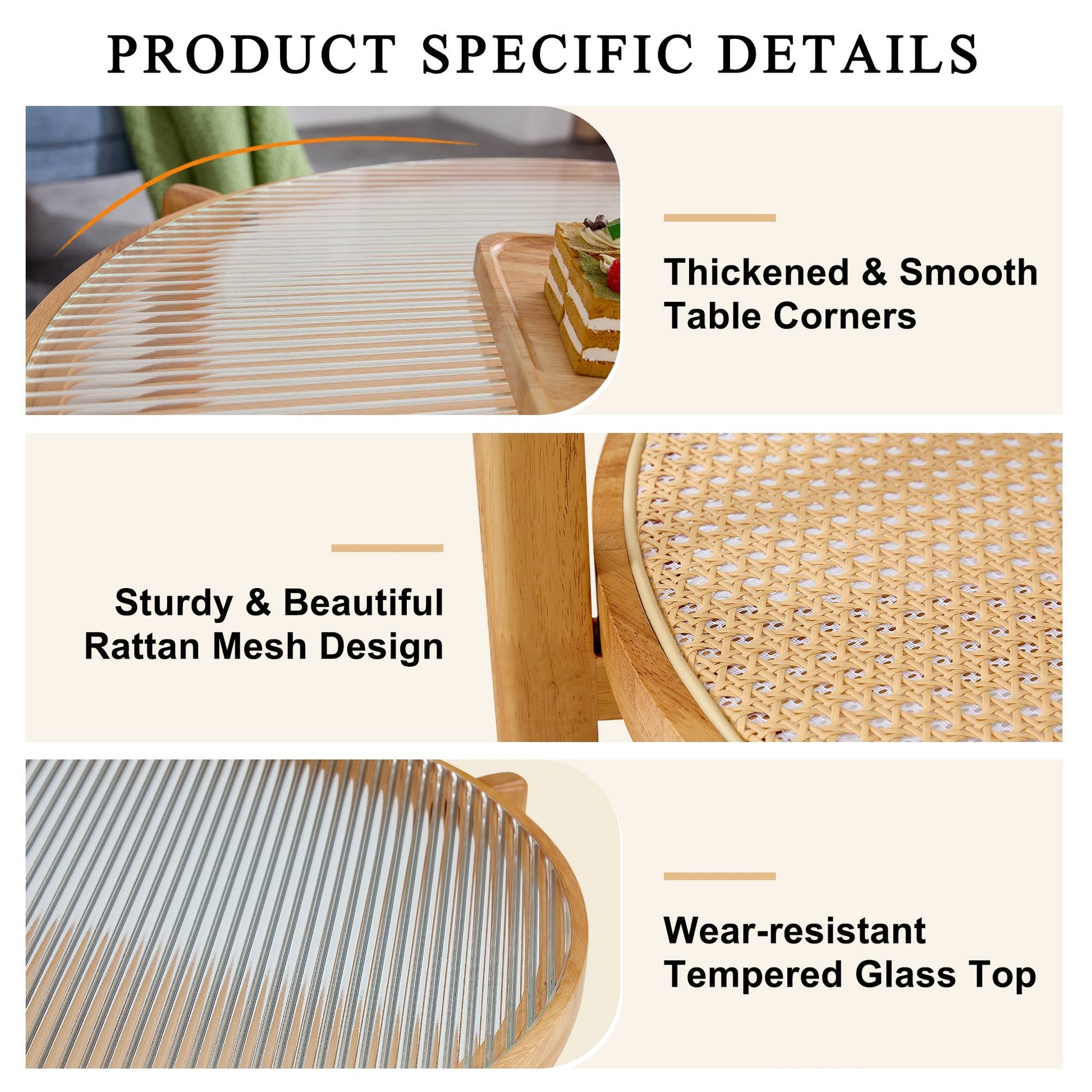 Modern Simple Circular Double Layer Solid Wood Tea Table Rattan Woven Chinese Side Table Small Round Table Suitable For Living Room, Dining Room And Bedroom Natural Wood Solid Wood
