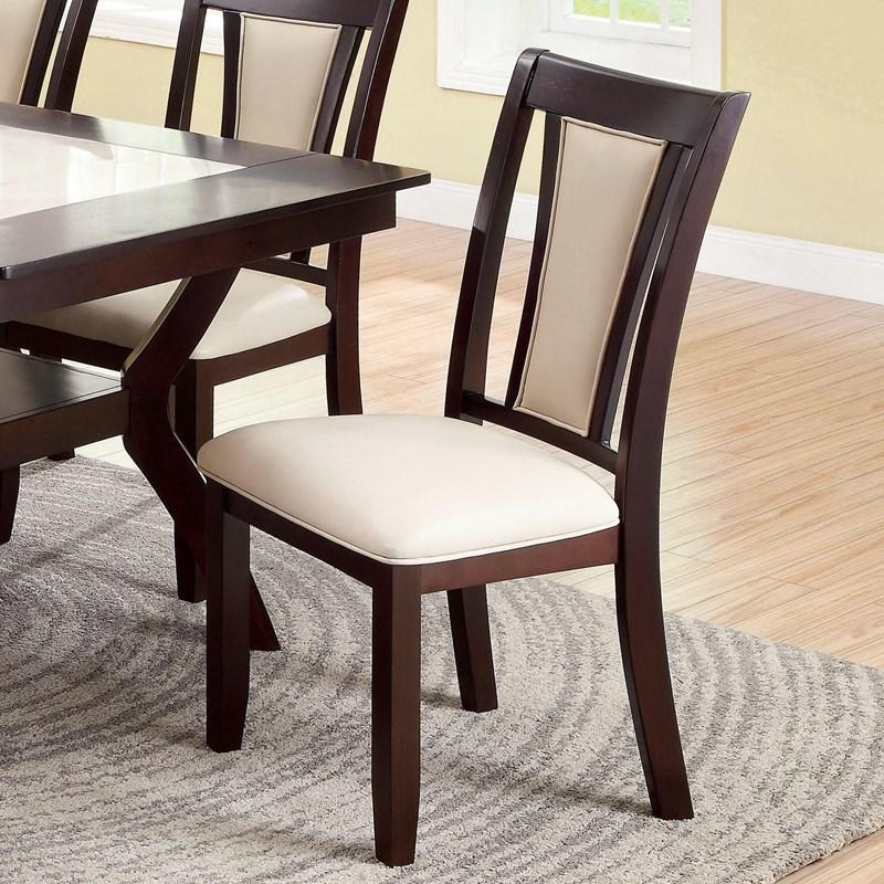 Contemporary Set Of 2 Side Chairs Dark Cherry And Ivory Solid Wood Chair Paddedupholstered Seat Kitchen Dining Room Furniture Ivory Brown Dining Room Contemporary,Modern,Transitional Dining Chairs Solid Wood