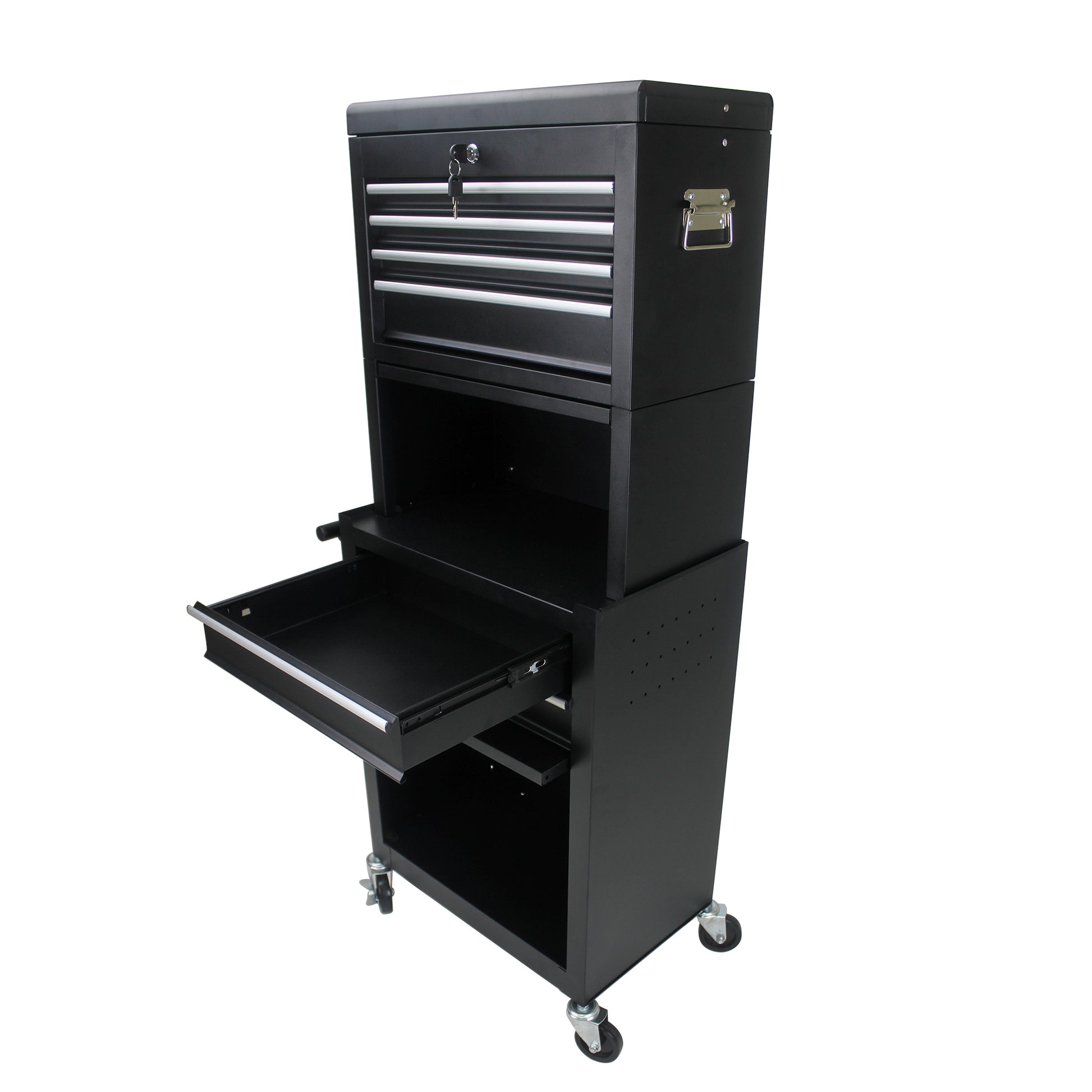 High Capacity Rolling Tool Chest With Wheels And Drawers, 6 Drawer Tool Storage Cabinet Black Black Steel